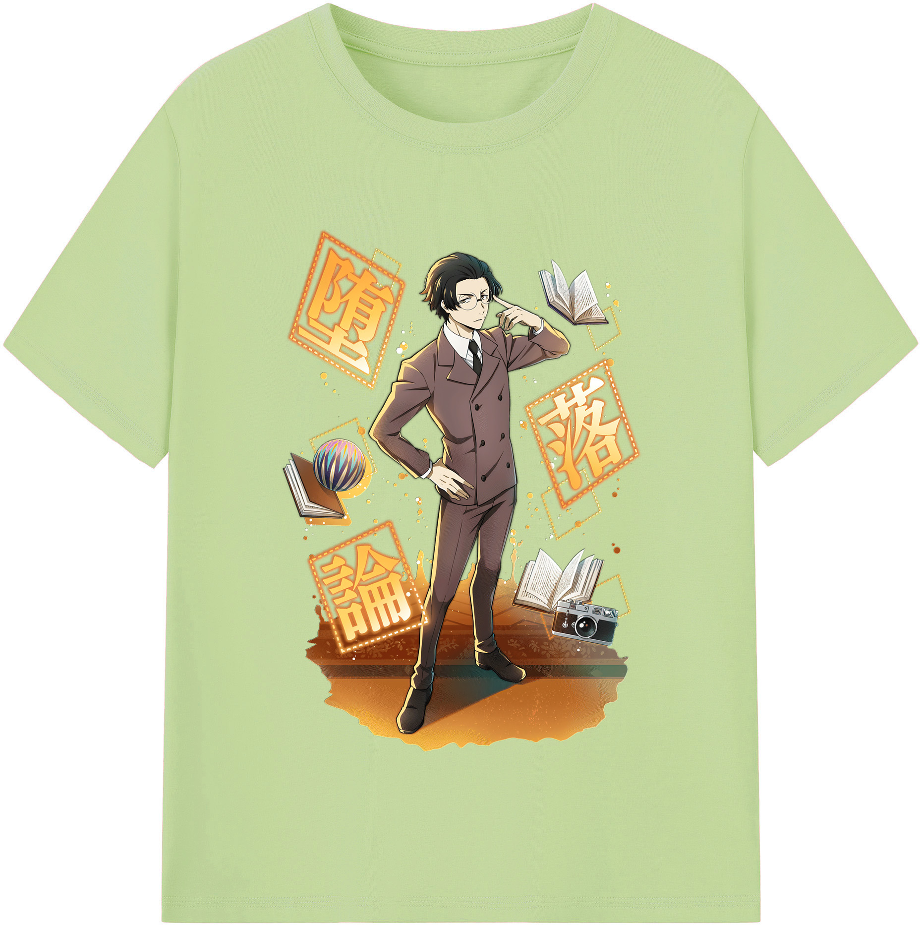 （画像用） 文豪ストレイドッグス Bungo Stray Dogs 綿100％半袖Tシャツ（フロントプリント）